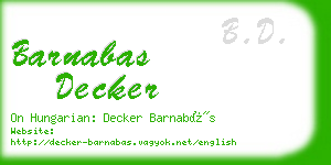 barnabas decker business card